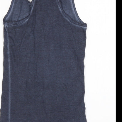 Womens UK Size XS Brave Soul Blue Basic Tank