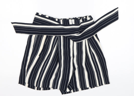 H&M Womens Multicoloured Striped Polyester Sailor Shorts Size 6 L4 in Regular