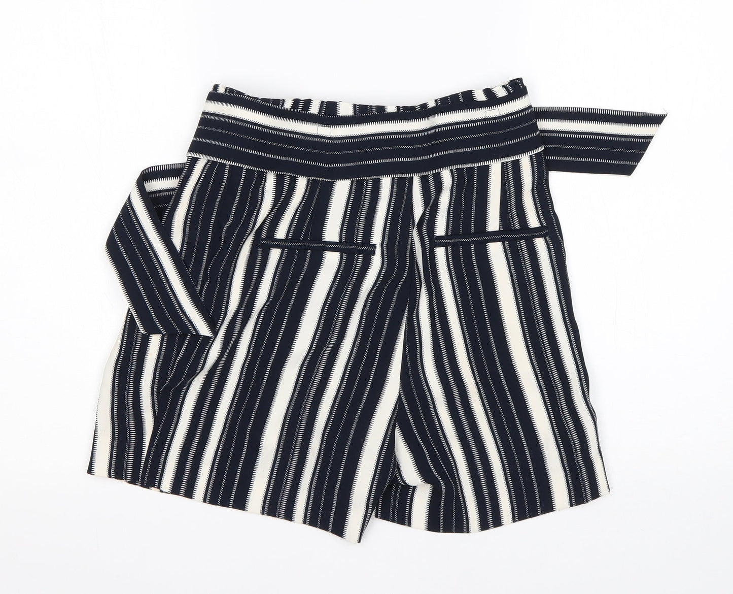 H&M Womens Multicoloured Striped Polyester Sailor Shorts Size 6 L4 in Regular