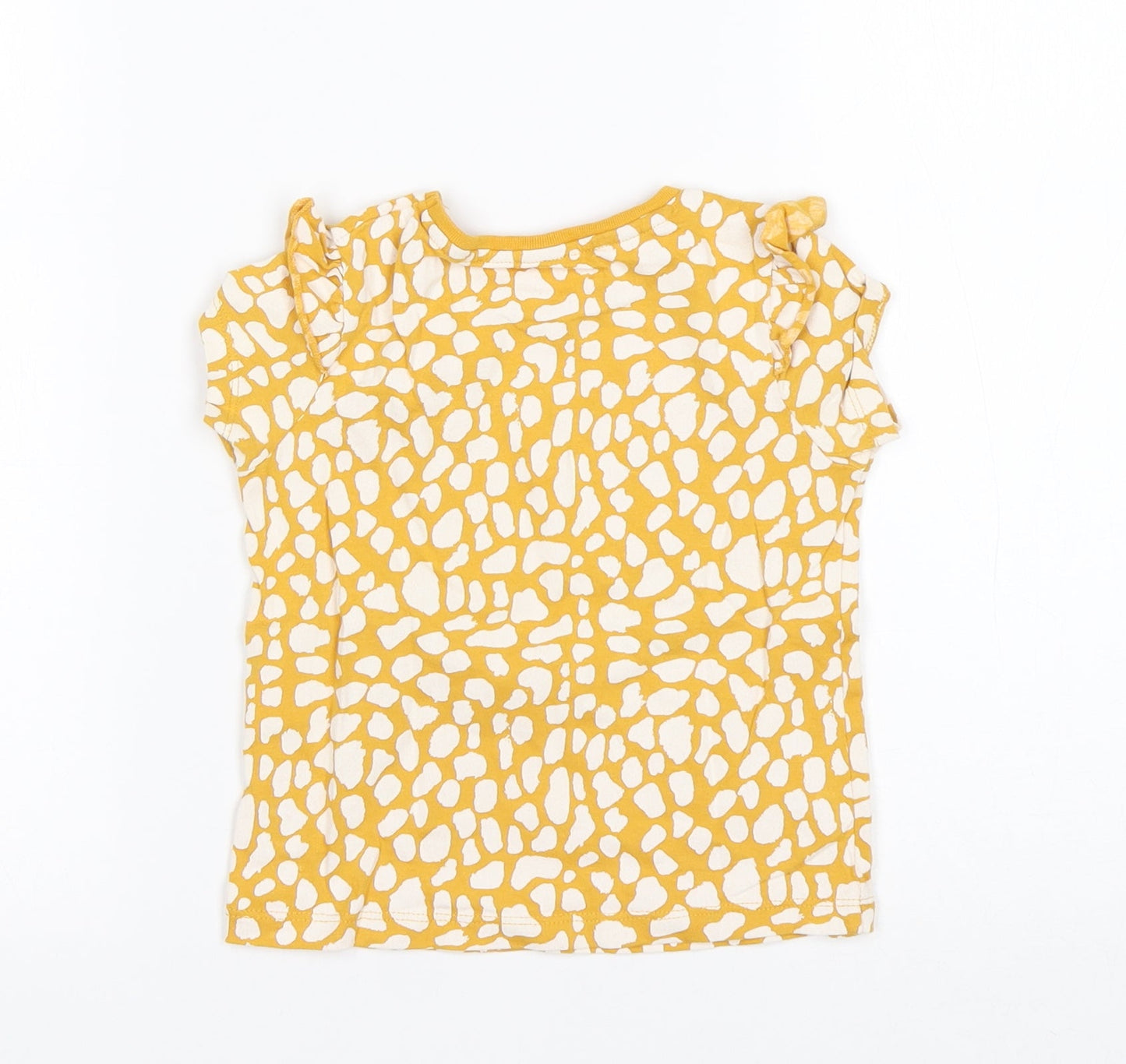 Primark Girls Multicoloured Animal Print Cotton Basic T-Shirt Size 18-24 Months Round Neck