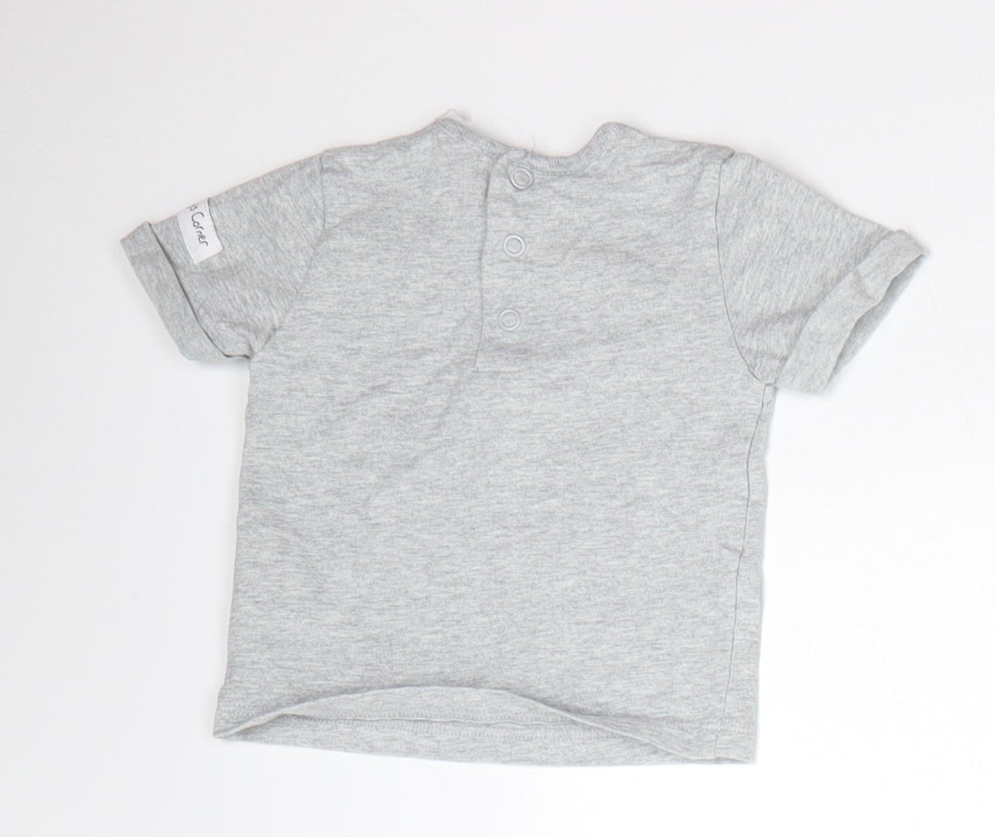 Humprey's Corner Baby Grey  100% Cotton Basic T-Shirt Size 0-3 Months Roll Neck