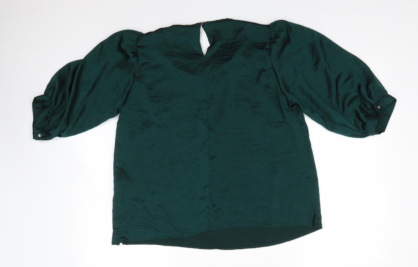 Womens UK Size 14 M&Co Green Basic Blouse