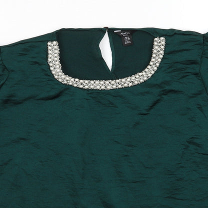 Womens UK Size 14 M&Co Green Basic Blouse
