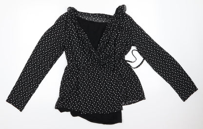 Womens UK Size L Mamalicious Black Basic Blouse