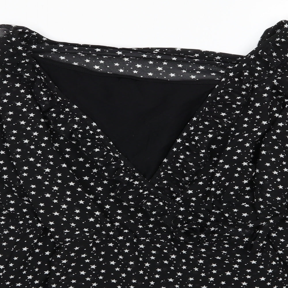 Womens UK Size L Mamalicious Black Basic Blouse
