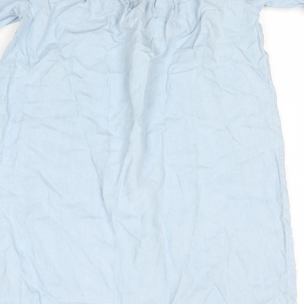 New Look Womens Blue  Lyocell Shirt Dress  Size 6  Off the Shoulder