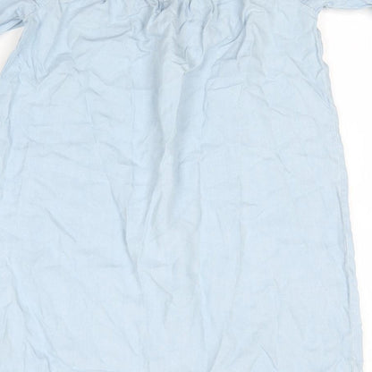 New Look Womens Blue  Lyocell Shirt Dress  Size 6  Off the Shoulder