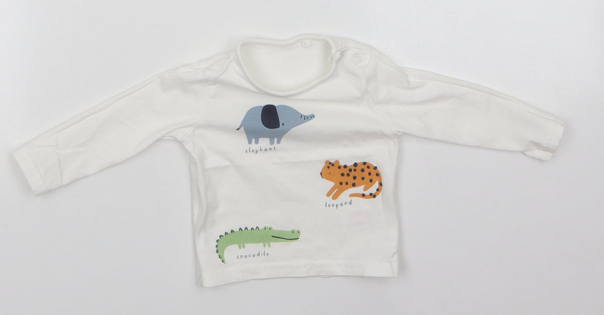 Additional front view of Tu Baby Multicoloured 100% Cotton Basic Blouse, size 0-3, Months Round Neck