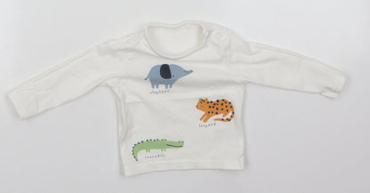 Additional front view of Tu Baby Multicoloured 100% Cotton Basic Blouse, size 0-3, Months Round Neck