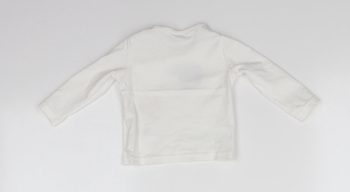 Back view of Tu Baby Multicoloured 100% Cotton Basic Blouse, size 0-3, Months Round Neck
