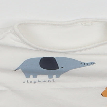 Close-up detail of Tu Baby Multicoloured 100% Cotton Basic Blouse, size 0-3, Months Round Neck