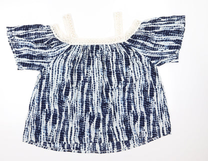 Capsule Womens Blue  Viscose Basic Blouse Size 16 Square Neck