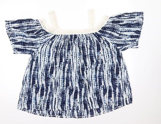 Capsule Womens Blue  Viscose Basic Blouse Size 16 Square Neck