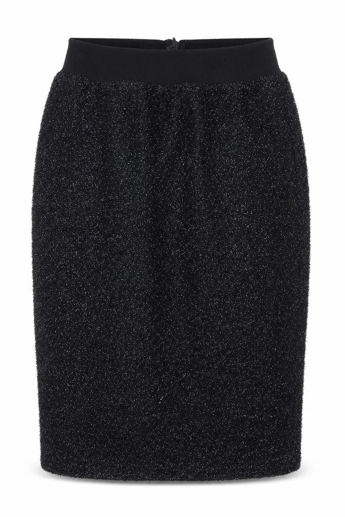 Front view of Topshop women’s blue cotton straight & pencil skirt, size UK 10