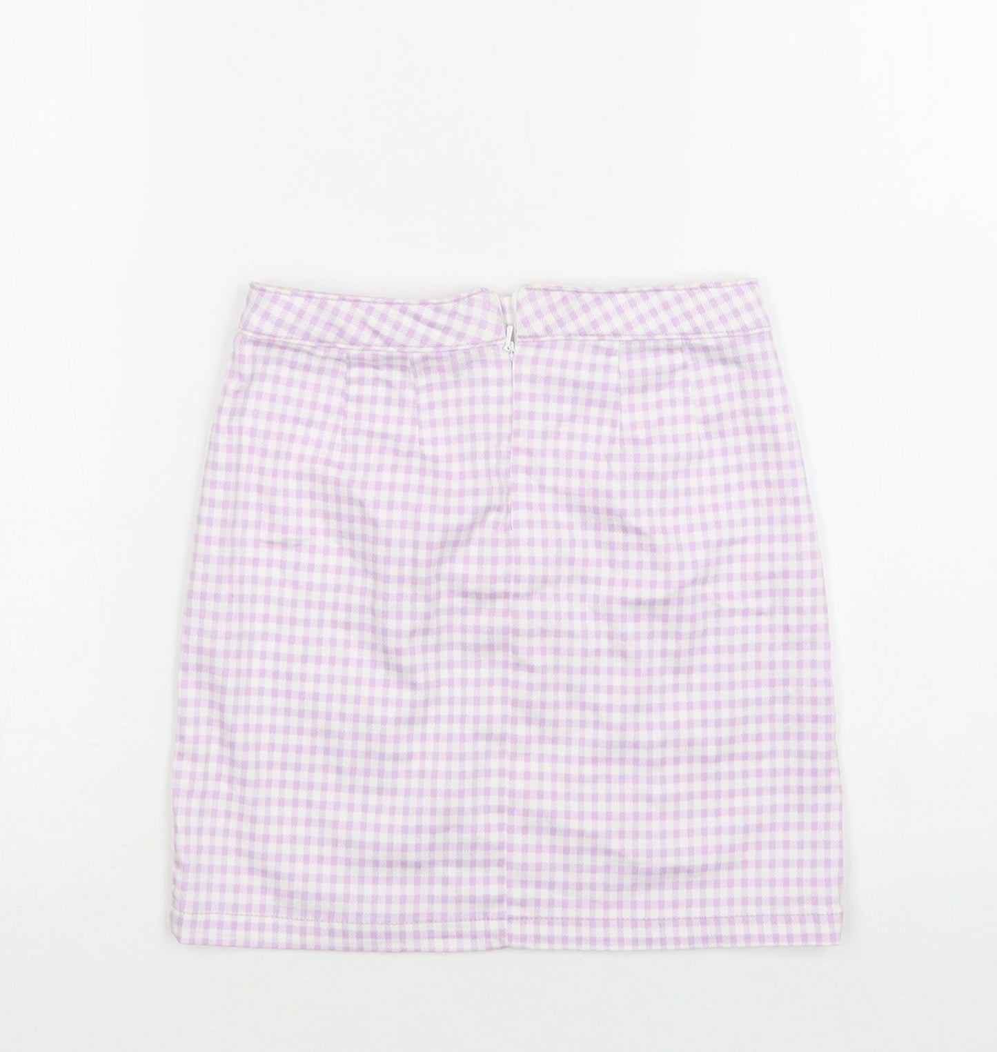 George Girls Purple Gingham Cotton A-Line Skirt Size 10-11 Years  Regular Zip