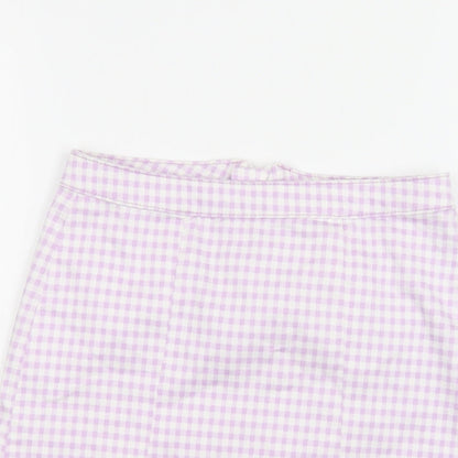 George Girls Purple Gingham Cotton A-Line Skirt Size 10-11 Years  Regular Zip