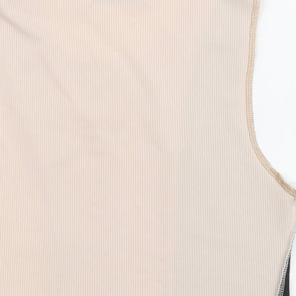 SheIn Womens Beige Fair Isle Polyester Cropped Tank Size XS Crew Neck