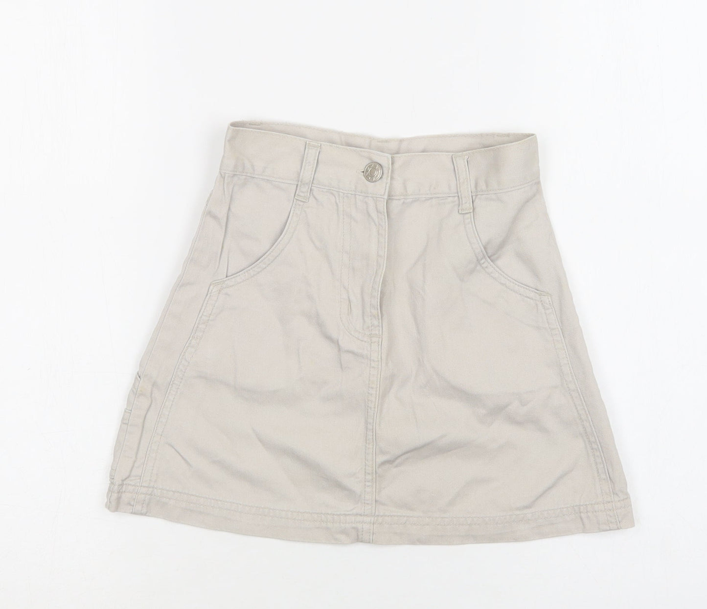 E.A Outerwear For Kids Girls Beige  Cotton Cargo Skirt Size 6-7 Years  Regular Buckle