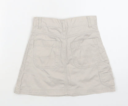 E.A Outerwear For Kids Girls Beige  Cotton Cargo Skirt Size 6-7 Years  Regular Buckle