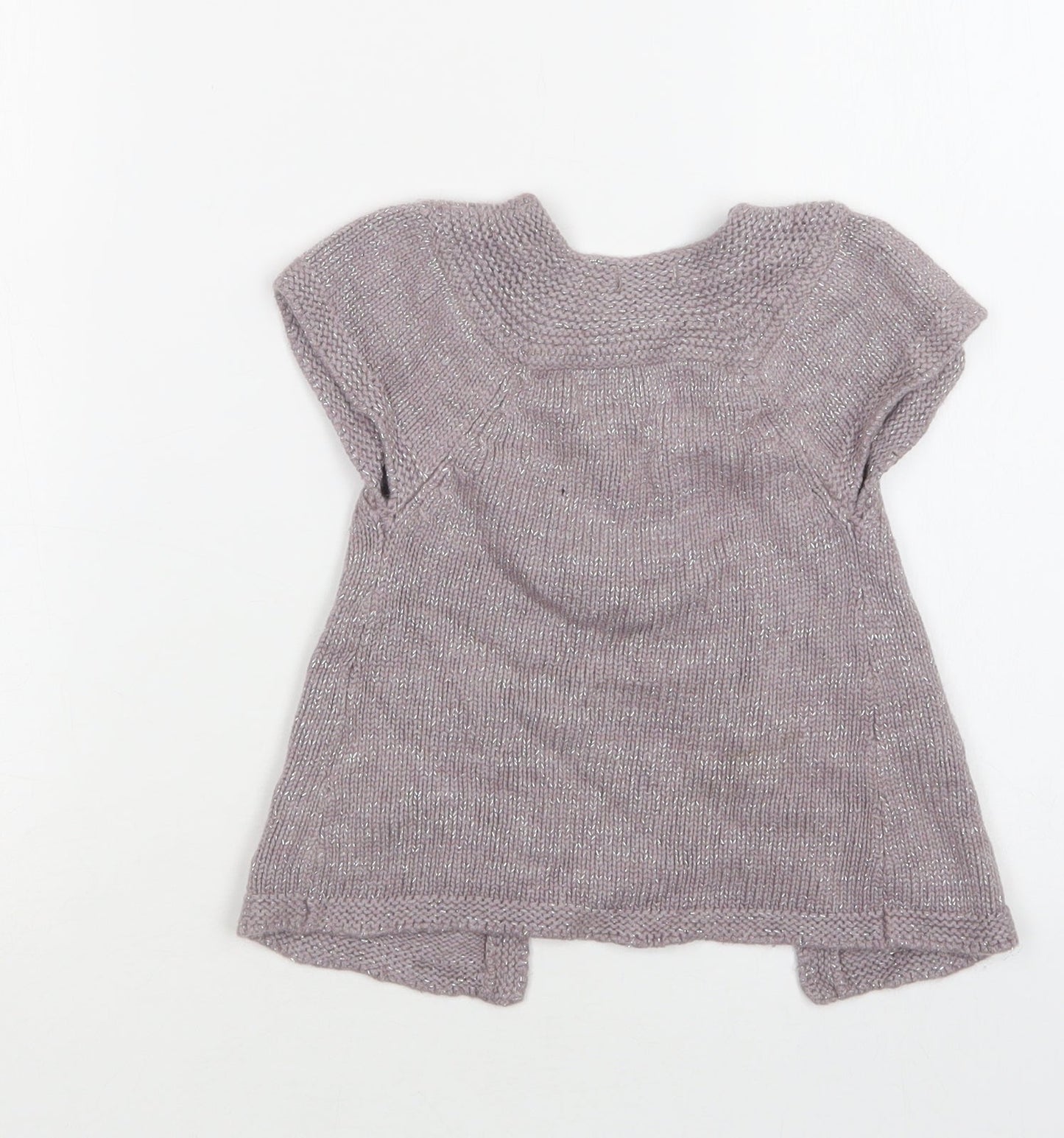 Confetti Girls Purple Round Neck  Viscose Cardigan Jumper Size 3 Years  Button