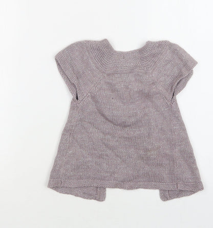 Confetti Girls Purple Round Neck  Viscose Cardigan Jumper Size 3 Years  Button