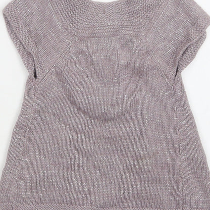 Confetti Girls Purple Round Neck  Viscose Cardigan Jumper Size 3 Years  Button