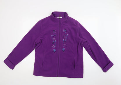 Additional front view of Alia women’s purple windbreaker jacket, size M, zip
