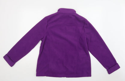Back view of Alia women’s purple windbreaker jacket, size M, zip
