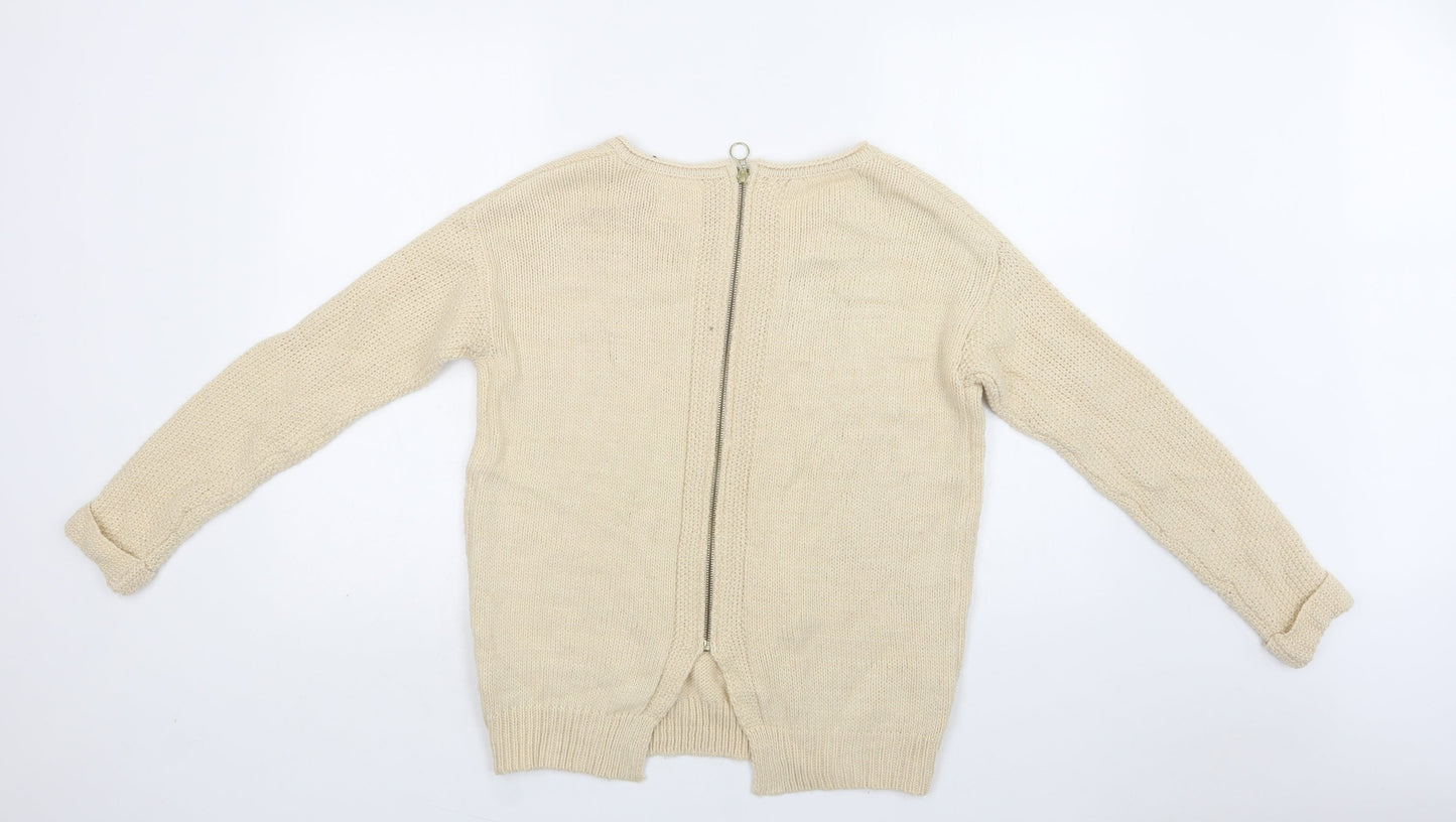 Womens UK Size S New Look Ivory Pullover Jumper
