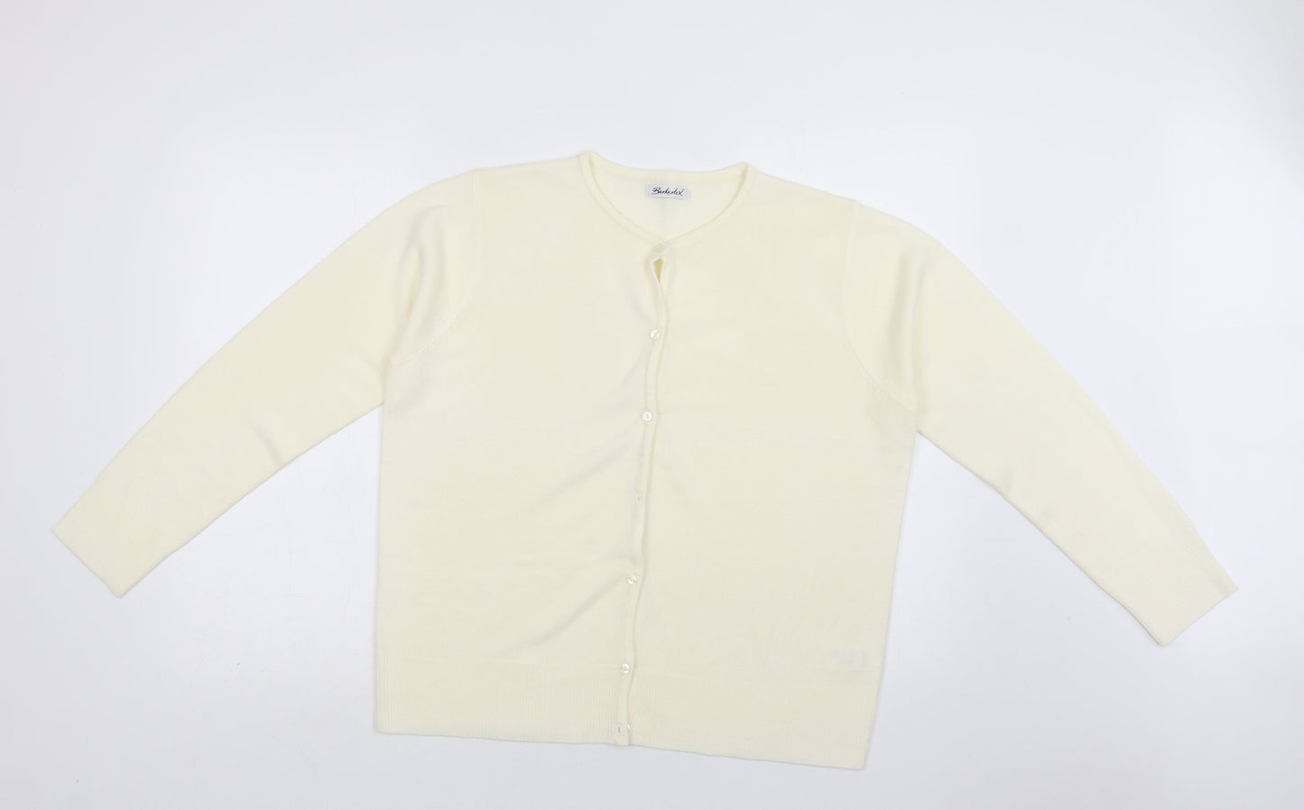 Berker Womens Ivory Crew Neck  Acrylic Cape Jumper Size 18