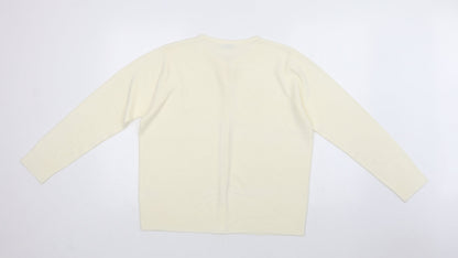 Berker Womens Ivory Crew Neck  Acrylic Cape Jumper Size 18