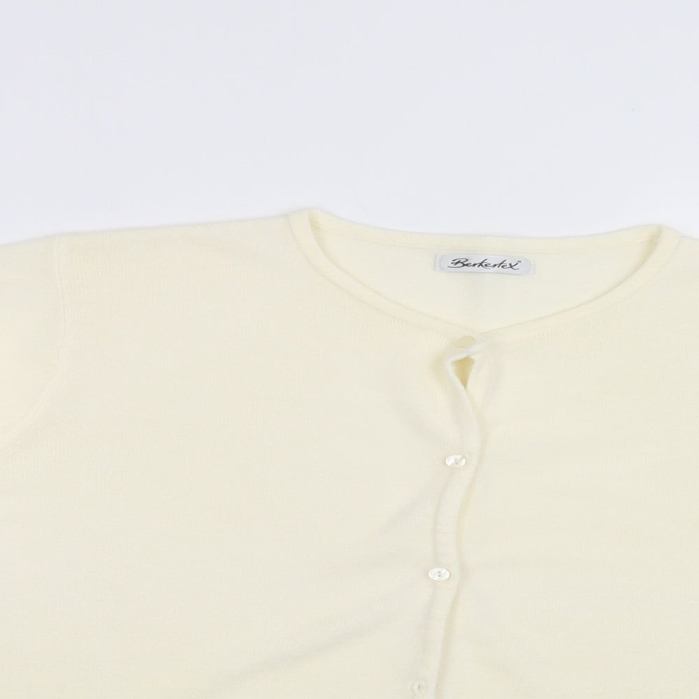 Berker Womens Ivory Crew Neck  Acrylic Cape Jumper Size 18