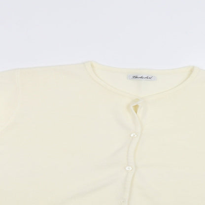 Berker Womens Ivory Crew Neck  Acrylic Cape Jumper Size 18