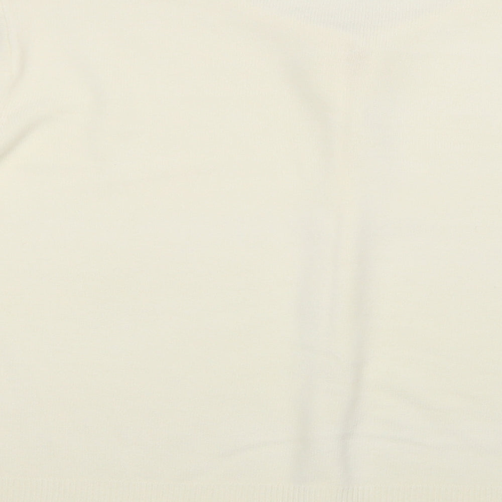 Berker Womens Ivory Crew Neck  Acrylic Cape Jumper Size 18
