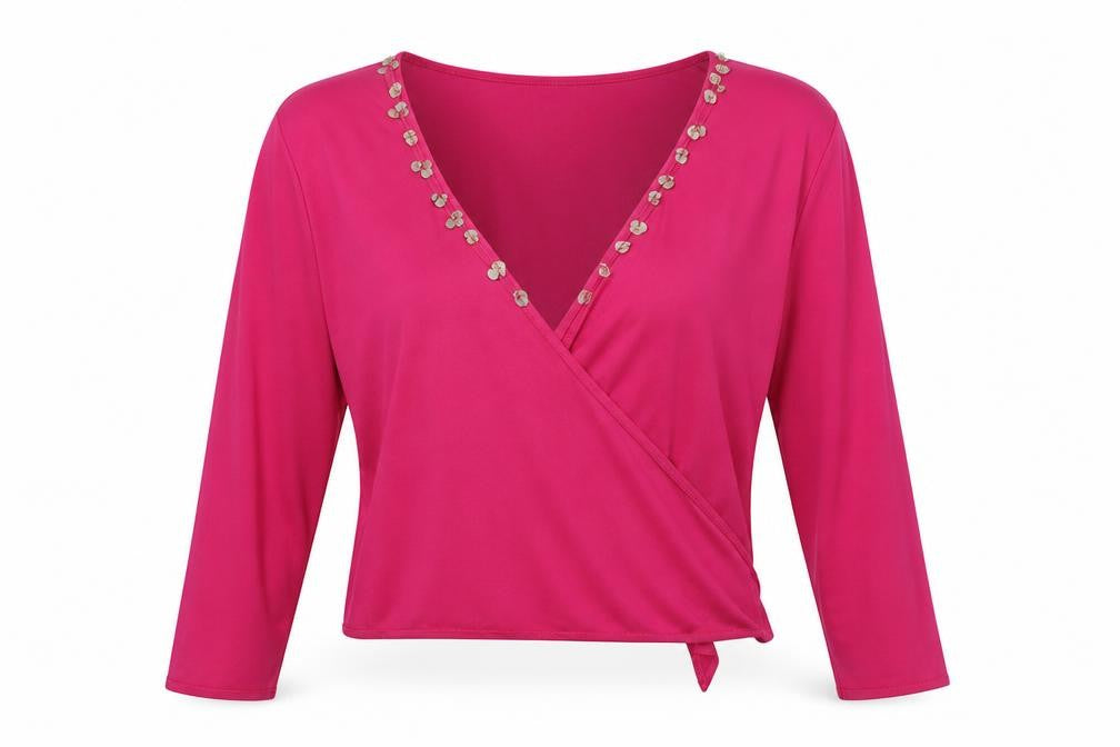 Womens UK Size 16 Nightingales Pink Cropped Blouse