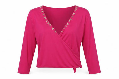 Womens UK Size 16 Nightingales Pink Cropped Blouse