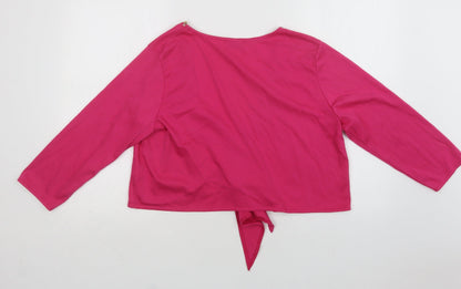 Womens UK Size 16 Nightingales Pink Cropped Blouse