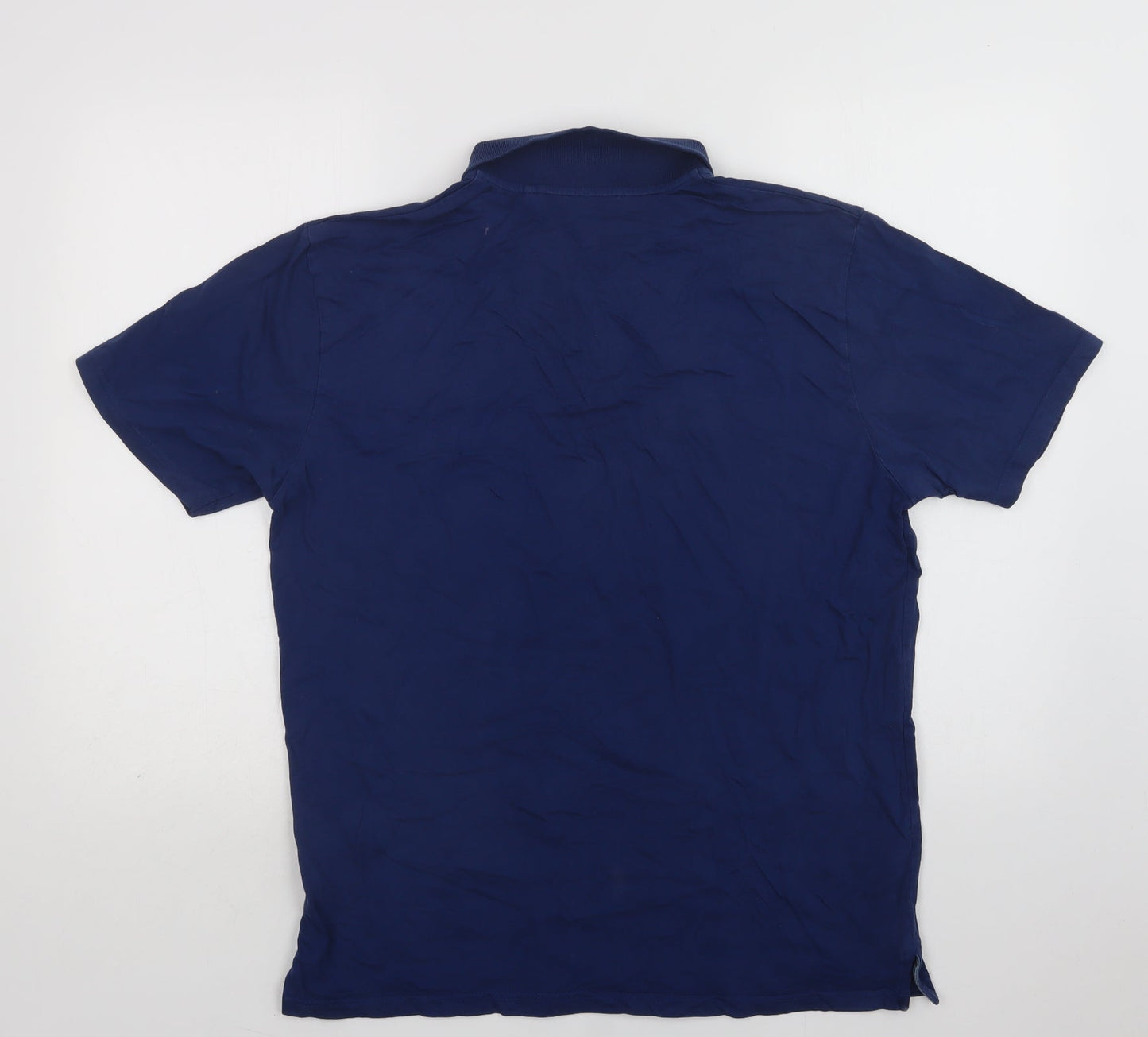 Oak Valley Mens Blue  Cotton  Polo Size L Collared Button - Chicago