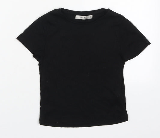 Womens UK Size 6 Atmosphere Black Cropped T-Shirt