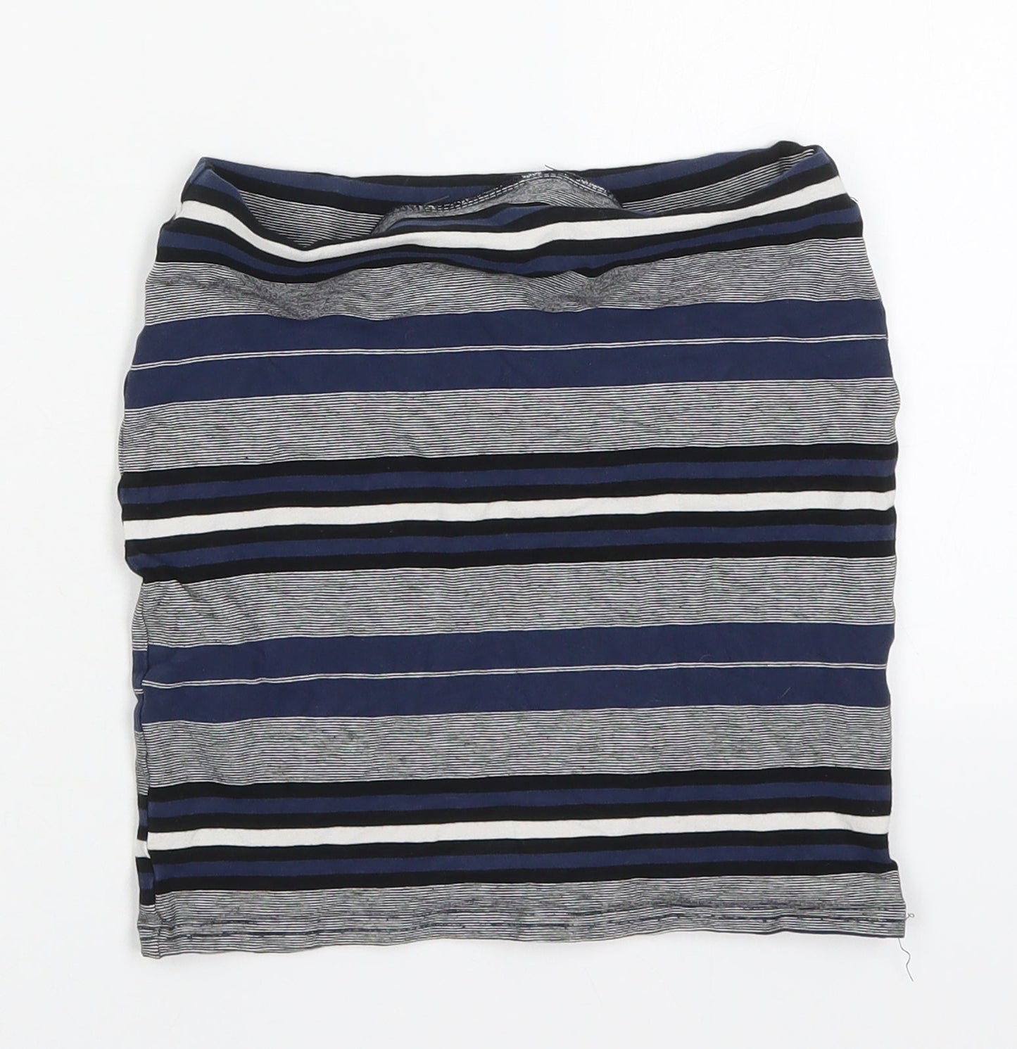Miss Selfridge Womens Blue Striped Viscose Mini Skirt Size 6