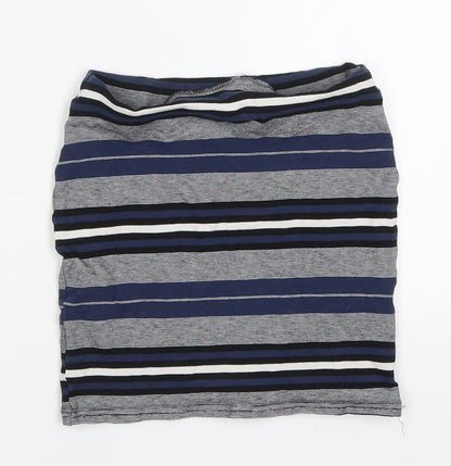 Miss Selfridge Womens Blue Striped Viscose Mini Skirt Size 6