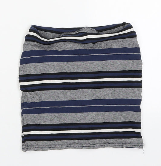 Miss Selfridge Womens Blue Striped Viscose Mini Skirt Size 6