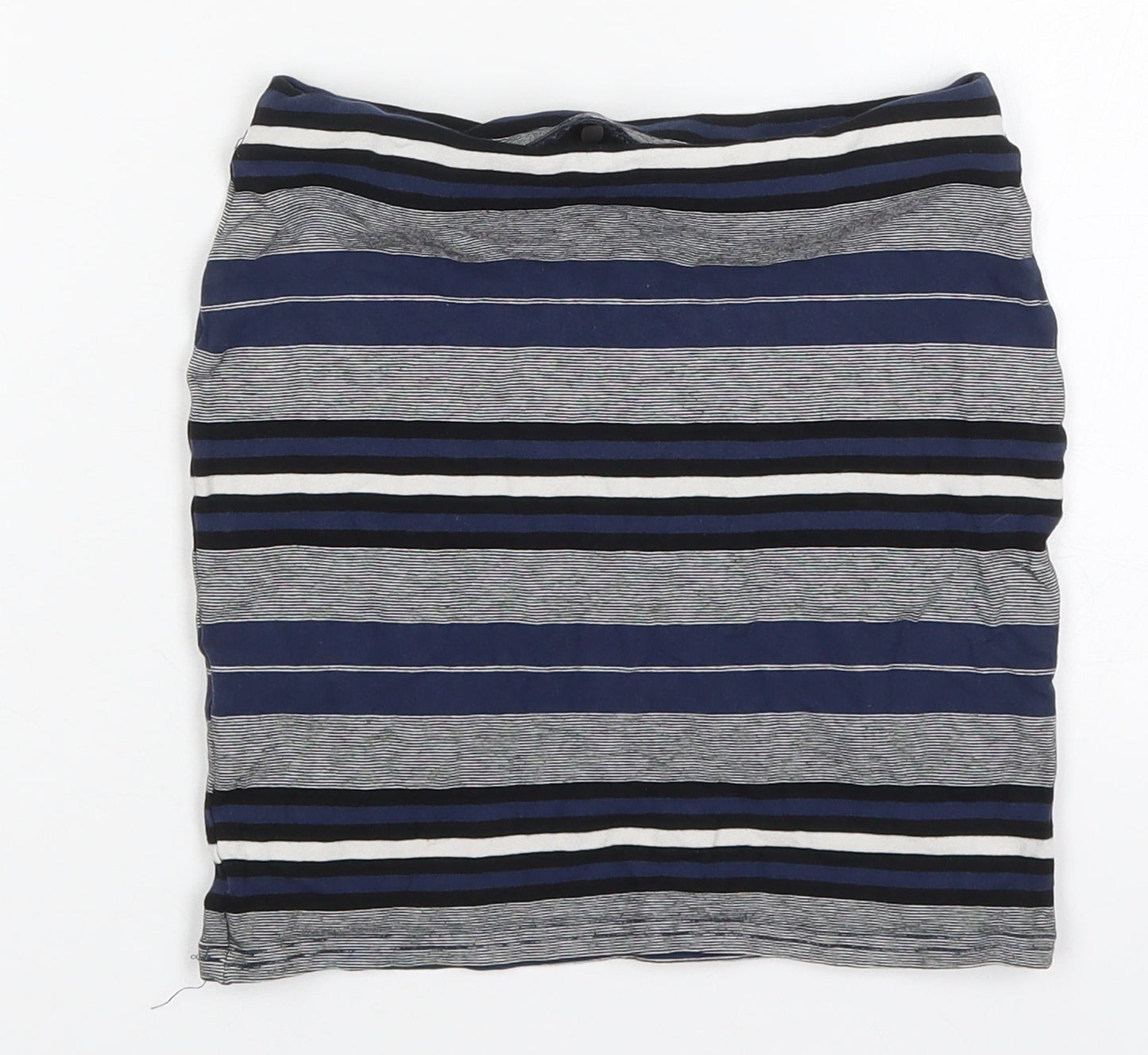 Miss Selfridge Womens Blue Striped Viscose Mini Skirt Size 6