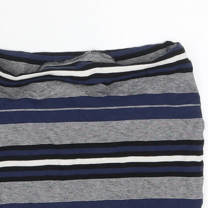 Miss Selfridge Womens Blue Striped Viscose Mini Skirt Size 6