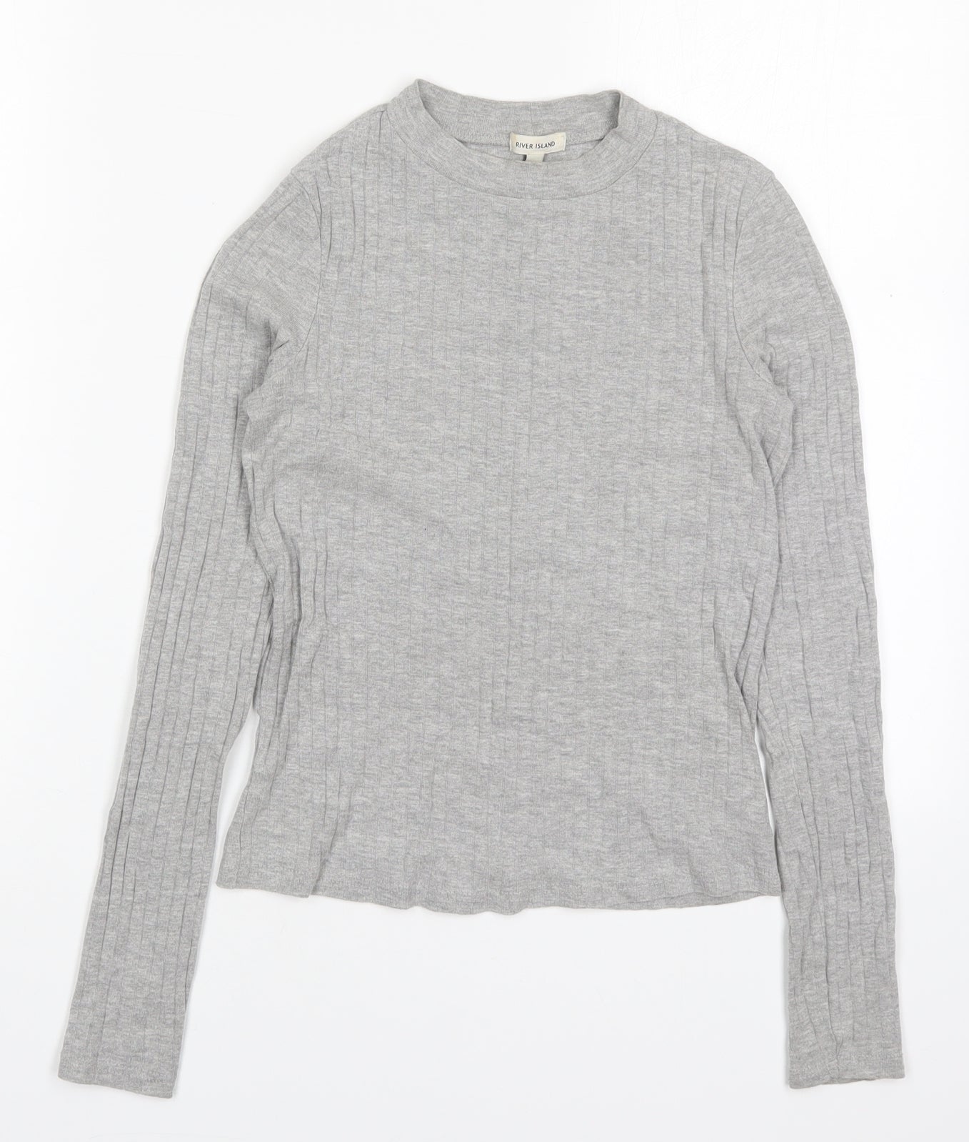 Womens UK Size 6 River Island Grey Basic T-Shirt