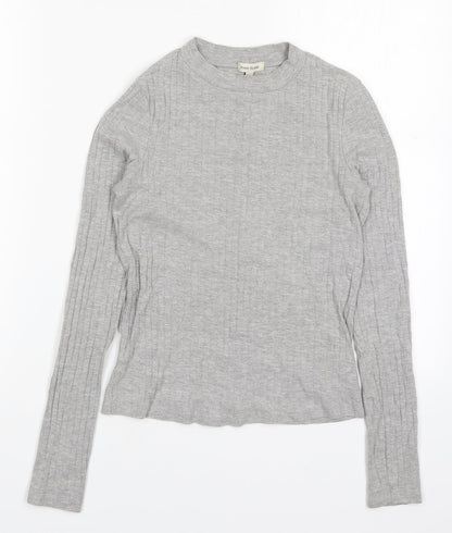 Womens UK Size 6 River Island Grey Basic T-Shirt