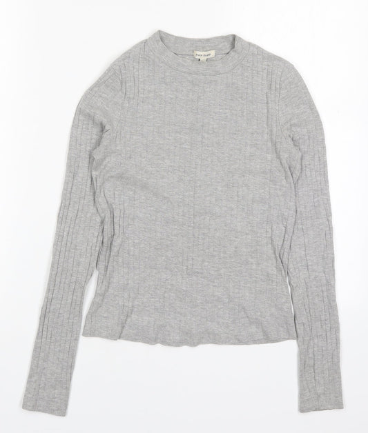 Womens UK Size 6 River Island Grey Basic T-Shirt