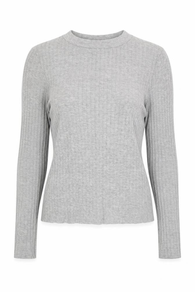 Womens UK Size 6 River Island Grey Basic T-Shirt