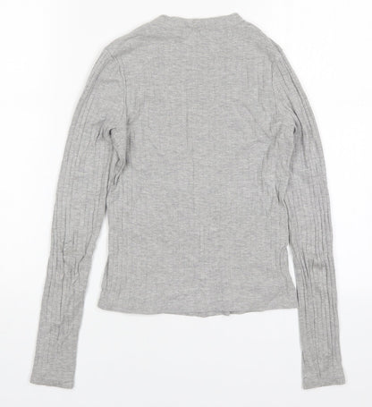 Womens UK Size 6 River Island Grey Basic T-Shirt