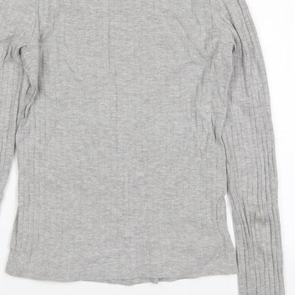 Womens UK Size 6 River Island Grey Basic T-Shirt